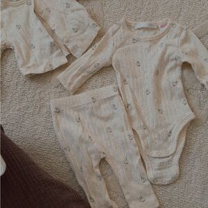 Adorable Cream Baby Outfit Set